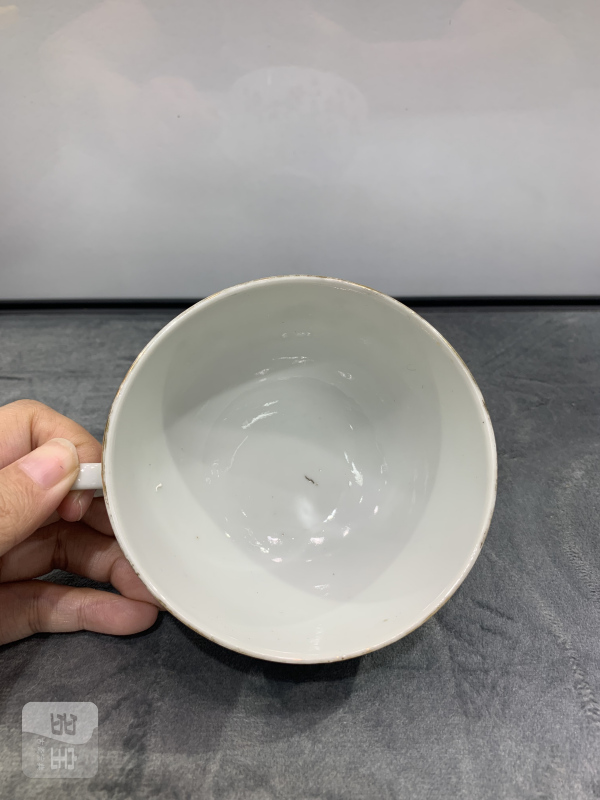 民国粉彩梅花纹把杯一组四件 - 图20